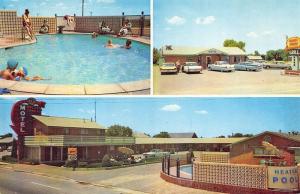 Groom TX Golden Spread Motel Restaurant Swimming Pool Old Cars Postcard