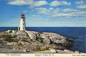 The Lighthouse Peggy's Cove Nova Scotia NS Marty Sheffer Postcard D9 