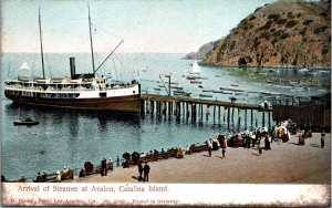 Postcard Arrival of Steamer at Avalon, Santa Catalina Island, California