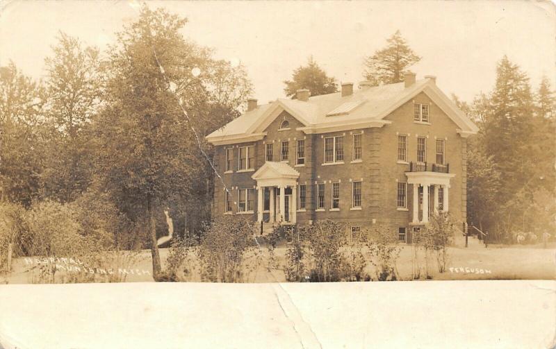 Munising Michigan~Hospital~3 Story House in Woods~1918 Real Photo Postcard 