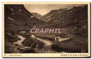 Old Postcard Col d'Iseran Chapel of Lenta and gorges