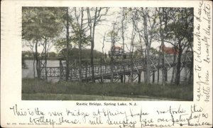 Spring Lake NJ Rustic Bridge Pre-1905 Vintage Postcard