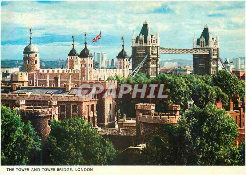 Old Postcard The Tower and Tower Bridge London