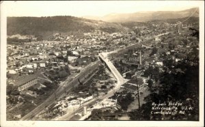 Cumberland MD Aerial View HWY 40 & Area Real Photo Postcard