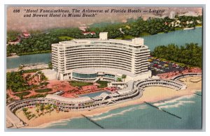 Postcard FL Hotel Fontainebleau Miami Beach Florida