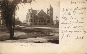 William's Free Library Beaver Dam WI c1905 Real Photo Postcard