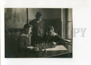 3105166 RUSSIA seaman play CHESS Vintage photo