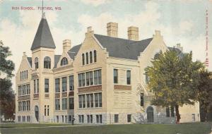 PORTAGE, WI Wisconsin     HIGH SCHOOL    Columbia County     c1910's Postcard