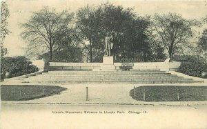 Chicago Illinois Lincoln Monument Lincoln Park Western C-1910 Postcard 21-12901