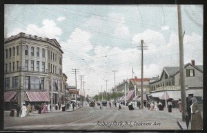 View of Cookman Avenue, Asbury Park, New Jersey, Very Early Postcard, Unused
