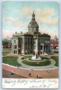 Peoria Illinois Postcard Peoria County Court House Statue 1907 Raphael Tuck Sons