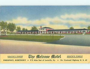 Unused Linen MELROSE MOTEL Prospect Kentucky KY u8335