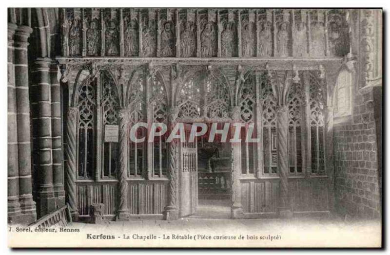 Old Postcard Kerfons The Chapel Altarpiece