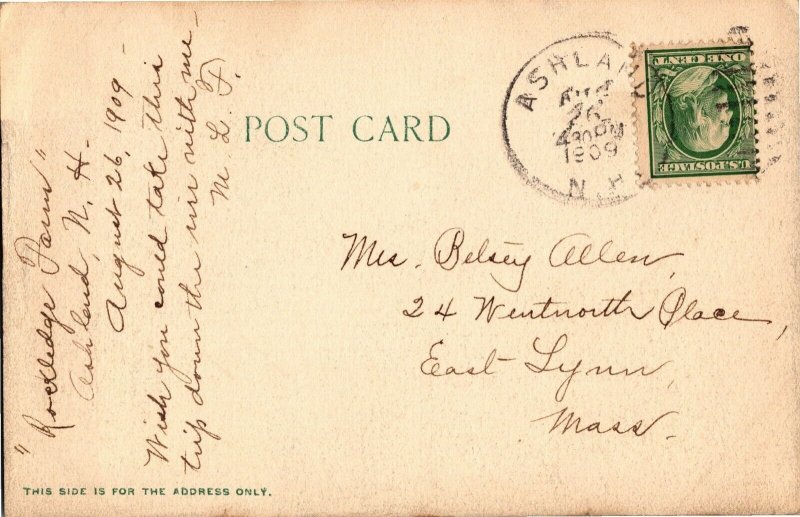 Squam River from Holderness Bridge NH c1909 Vintage Postcard R32