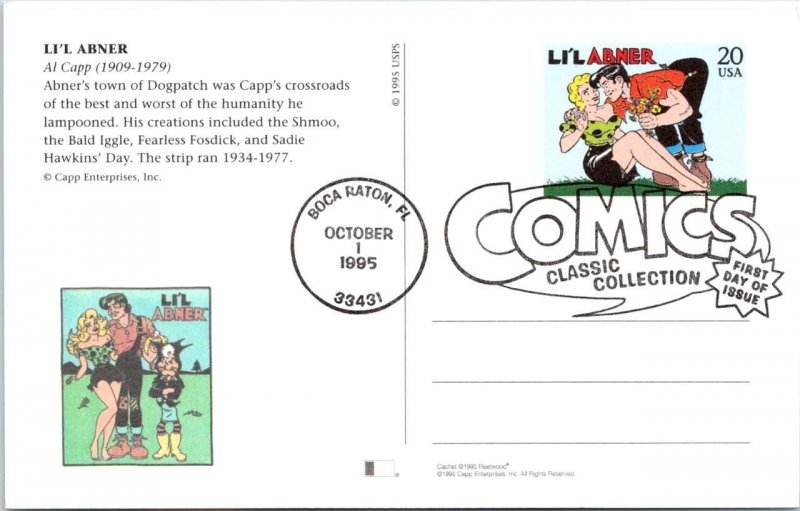 3~1995 USPS Postcards  COMIC STRIPS  Bringing Up Father~Li'l Abner~Brenda Starr