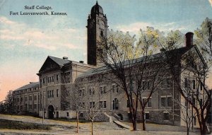 Staff College, Fort Leavenworth, Kansas, Early Postcard, Used