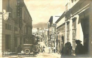 Autos Calle 1940s Cuernevaca Guerrero Mexico RPPC Photo Postcard 2817