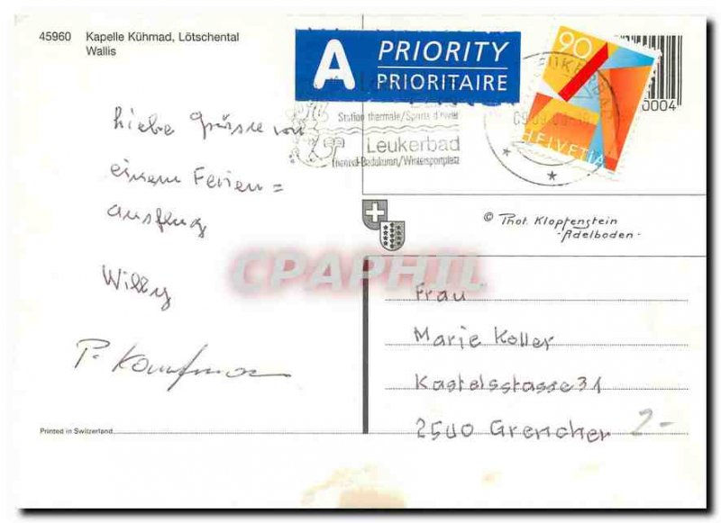 Postcard Modern Kapelle K�hmad Lotschental Wallis