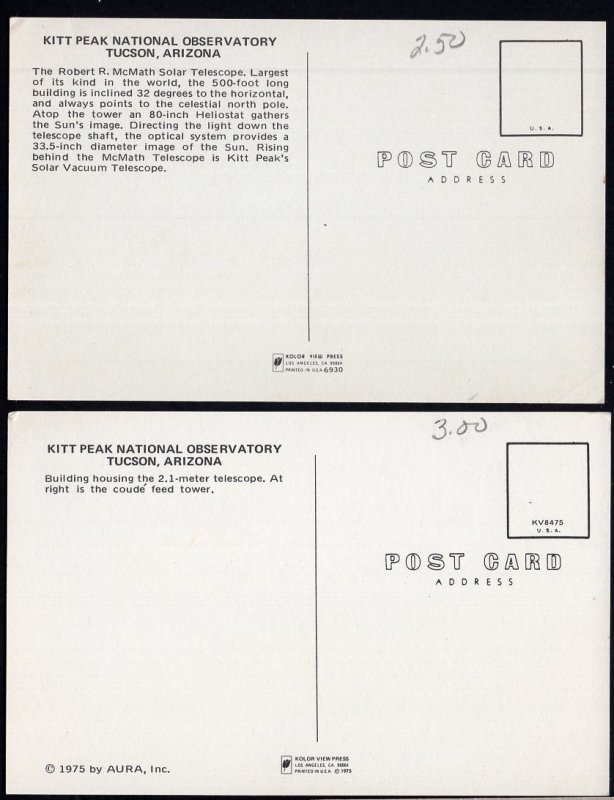 (2) Arizona TUCSON Kitt Peak National Observatory Solar Telescope - Chrome