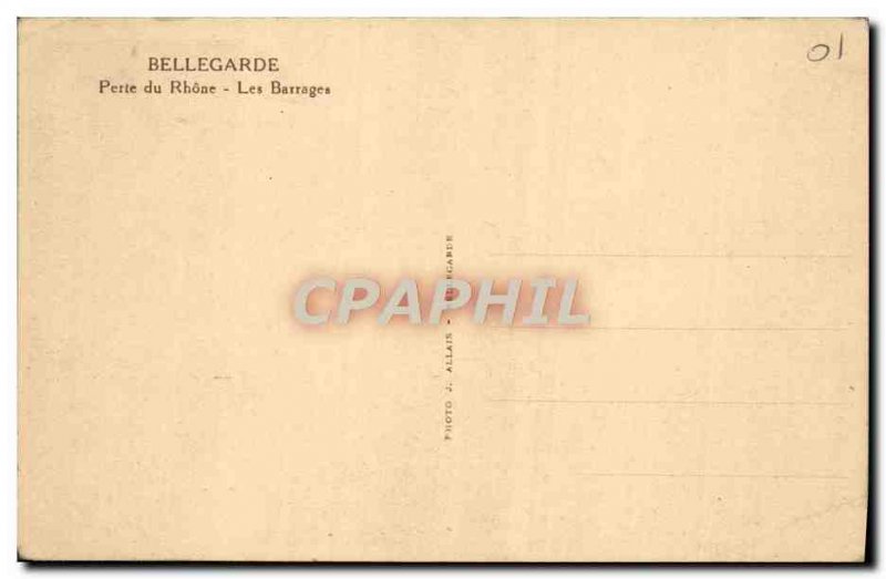 Old Postcard Bellegarde Loss Rhone Dams