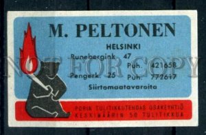 500408 FINLAND BEAR ADVERTISING Vintage match label