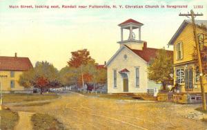 Fultonville NY Main Street Post Office Church Dirt Street, postcard