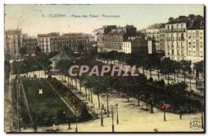 Old Postcard Clichy Place des Fetes Panorama