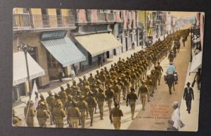 Mint RPPC Postcard Invasion of Veracruz Mexico US Army Troops Marching in Street