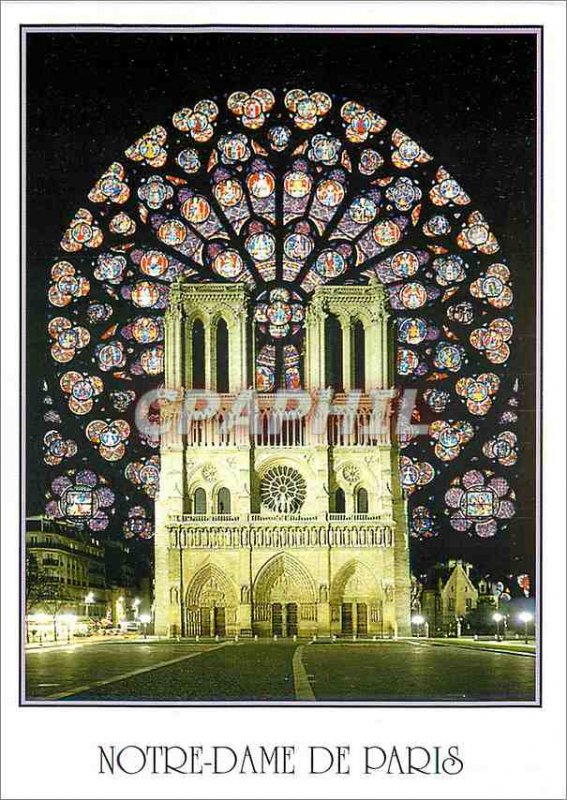 Modern Postcard Notre Dame de Paris The facade of Notre Dame Cathedral and th...