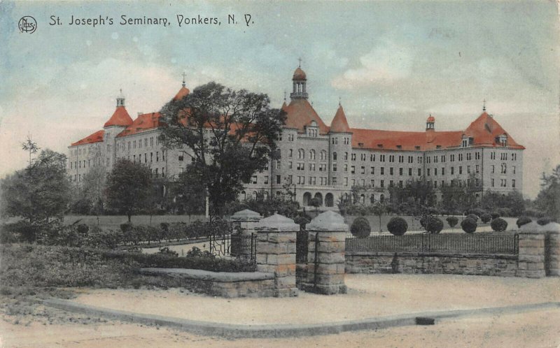 St. Joseph's Seminary, Yonkers, New York, Hand Colored Postcard, Unused 