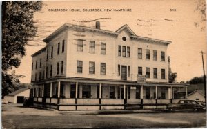 Postcard NH Coos County Colebrook House Classic Car 1955 H24