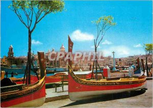 Postcard Modern Dghajjes at Senglea