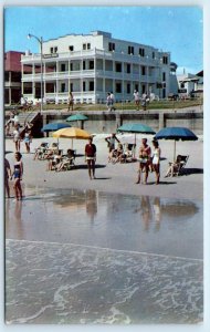 VIRGINIA BEACH, VA ~ Roadside ATLANTIC HOTEL Beach Scene  c1960s  Postcard