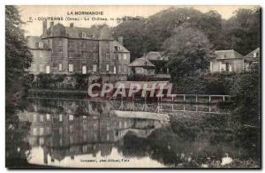Old Postcard Normandy Couterne Le Chateau seen Moat
