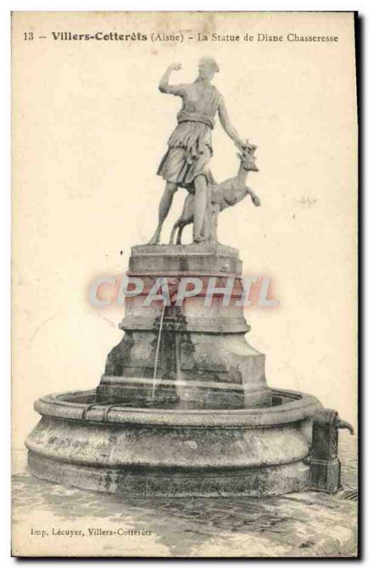 Old Postcard Villers Cotterets Statue Diane Huntress