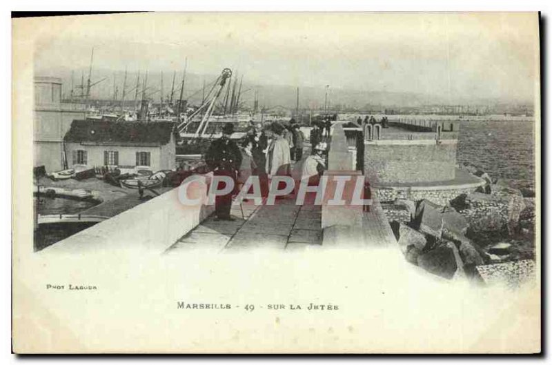 Old Postcard Marseille on the Jetee