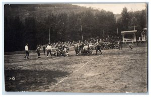 1921 Rugby Football Players Game Military Koblenz Germany RPPC Photo Postcard 