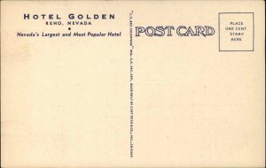 Reno Nevada NV Hotel c1930s-40s Linen Postcard
