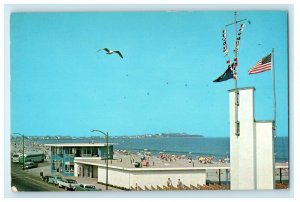 1966 Sea Gull Looks Over Hampton Beach New Hampshire NH Aerial View Postcard