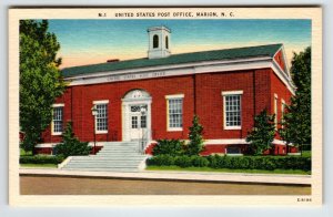 Post Office Building Marion North Carolina Postcard Unused Asheville Vintage