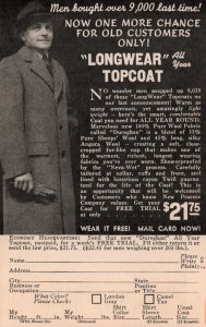 Advertisement - Longwear All Year Topcoat - Men bought over 9,000 times -1940s