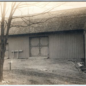 c1910s Farm Barn Building RPPC Homestead Rustic Real Photo PC Edwards Bro A130