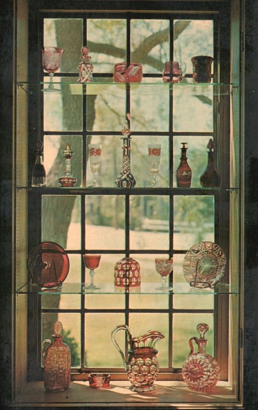 Vintage Postcard Ruby Window Deming Jarvis Memorial Wing Sandwich Glass Museum 