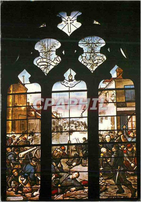 Postcard Modern Ladon (Loiret) Stained glass window in the Church (Battle 1870)