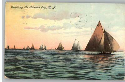 Old Postcard..Yachting at Atlantic City,New Jersey..NJ..Y...