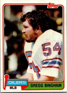 1981 Topps Football Card Greg Bingham Houston Oilers sk10334