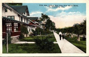 Florida St Petersburg Fifth Avenue Looking East From First Street North 1917