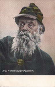 Castine ME, Baron de Castine, Founder, 1917, Beard, Hat, Explorer