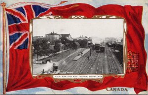 ICR Station Truro NS Nova Scotia Patriotic Canadian Souvenir Postcard H40