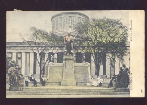 COLUMBUS OHIO WILLIAM MCKINLEY MONUMENT VINTAGE POSTCARD DE GRAFF OH.